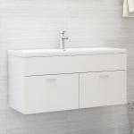 Weiße Waschbeckenunterschränke & Badunterschränke aus Holz 