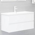 Weiße Waschbeckenunterschränke & Badunterschränke aus Holz 
