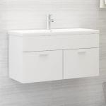 Weiße vidaXL Waschbeckenunterschränke & Badunterschränke aus Holz 