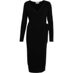 Schwarze Elegante Vila Maxi V-Ausschnitt Maxikleider & lange Kleider aus Viskose für Damen Größe S 