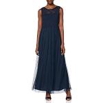 Reduzierte Blaue Vila Maxi Abendkleider & festliche Kleider aus Spitze für Damen Größe M 