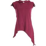 Dunkelrote Vishes Zipfelshirts aus Baumwolle für Damen Größe XL 