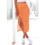 Reduzierte Orange Print Vivance Wadenlange | Midi Midiröcke Orangen aus Jersey für Damen Größe S 