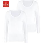 Weiße Klassische Langärmelige Vivance Basic Shirts aus Baumwolle für Damen Größe S 