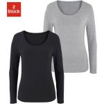Graue Klassische Langärmelige Vivance Basic Shirts aus Baumwolle für Damen Größe XL 