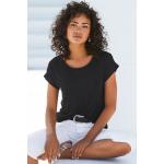 Reduzierte Schwarze Vivance T-Shirts aus Elastan für Damen Größe S 
