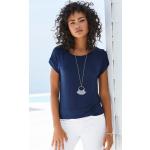 Reduzierte Blaue Vivance T-Shirts aus Elastan für Damen Größe M 