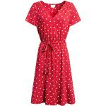 Rote Vive Maria V-Ausschnitt Sommerkleider aus Elastan für Damen Größe S 