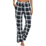 Dunkelgrau Karierte Klassische Pyjamahosen & Schlafhosen aus Flanell Handwäsche für Damen Größe M 
