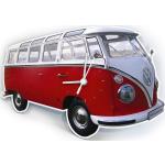 Rote Retro Volkswagen / VW Bulli / T1 Wanduhren Bus aus MDF 