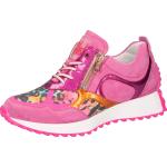 Reduzierte Pinke Waldläufer Keil-Sneaker aus Veloursleder für Damen Größe 37 