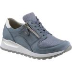 Reduzierte Blaue Waldläufer Hiroko Keil-Sneaker aus Leder für Damen Größe 40,5 