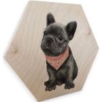 Bunte Moderne Bilder & Wandbilder Hunde furniert aus Birke mit Wandhalterung 