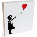 Wall-Art Holzbild »Tischdeko Banksy Luftballon«, Menschen, (1 St.)