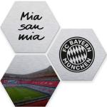 Wall-Art Mehrteilige Bilder »Silber FC Bayern München«, (Set, 3 St., Im 3-teiligen Set)