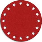 Rote Runde Tischdecken 49 cm aus Filz 1 Teil 