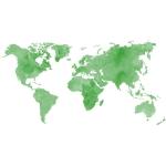 Grüne Moderne Wandtattoos & Wandaufkleber Weltkarte 1 Teil 