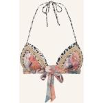 Reduzierte Hellorange Paisley WATERCULT Bikini Tops aus Elastan für Damen Größe L 