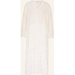 Weiße Boho 3/4-ärmelige WATERCULT V-Ausschnitt Strandkleider aus Baumwolle für Damen Größe S 