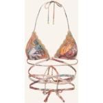 Reduzierte Hellorange Paisley WATERCULT Bikini Tops aus Elastan für Damen Größe M 