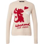Weekend Max Mara Damen Pullover 'ADELCHI' beige / rot / schwarz / weiß, Größe M, 16495588