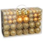 Goldene Weihnachtskugeln & Christbaumkugeln matt aus Kunststoff 100 Teile 