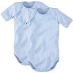 Hellblaue Kurzärmelige Wellyou Nachhaltige Kinderbodies aus Baumwolle für Babys Größe 110 2 Teile 