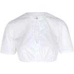 Weiße Kurzärmelige Dirndlblusen kurzarm aus Baumwolle für Damen Größe M 