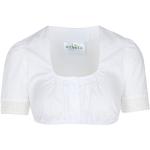 Weiße Kurzärmelige Dirndlblusen kurzarm aus Baumwolle für Damen Größe S 