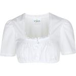 Weiße Kurzärmelige Dirndlblusen kurzarm aus Baumwolle für Damen Größe L 