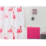 Weiße WENKO Duschvorhänge Flamingo aus Kunstfaser 180x200 