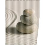 Sandfarbene WENKO Stone Duschvorhänge aus Polyester 180x200 
