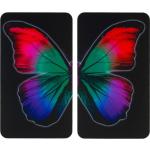 Bunte WENKO Herdabdeckplatten Schmetterling 2 Teile 
