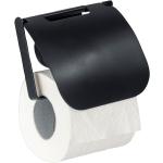 Schwarze WENKO Toilettenpapierhalter matt aus Glas 