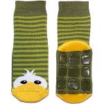 Grüne Nachhaltige Anti-Rutsch-Socken für Kinder & ABS-Socken für Kinder Tiere aus Frottee für Babys Größe 24 