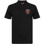 West Ham United FC - Herren Polo-Shirt mit Vereinswappen - Offizielles Merchandise - Geschenk für Fußballfans - Schwarz - M