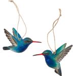Wildlife Garden - DecoBirds Handgeschnitzter Vogel, Breitschnabelkolibri - Blau Blau