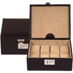 Schwarze Windrose Uhrenboxen & Uhrenkoffer aus Rindsleder 