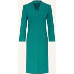 Reduzierte Grüne 3/4-ärmelige Windsor V-Ausschnitt Taillierte Kleider aus Elastan für Damen Größe L 
