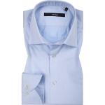 Hellblaue Langärmelige Windsor Slim Fit Hemden aus Baumwolle für Herren Größe 3 XL 