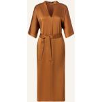 Braune Windsor V-Ausschnitt Kleider A-Linie mit Gürtel aus Polyester für Damen Größe XS 