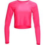 Pinke Langärmelige Cropped Shirts für Damen Größe XS 