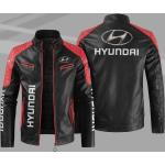 Winter Herren Hyundai Auto Logo Jacke Motorrad Reißverschluss Jacke Outwear warm halten Leder Mann Mantel 4 Farben
