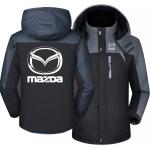 Winter Mazda Logo Herren Fleece Wasserdichte Jacken Verdicken Hoodies Reißverschluss Warme Oberbekleidung