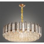 Goldene Art Deco LED-Pendelleuchten aus Kristall 