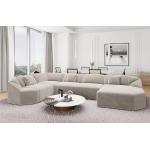 Sandfarbene Moderne Sofa Dreams Wohnlandschaften U-Form aus Buchenholz 