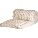 Weiße Allergiker Strickdecken aus Wolle 100x150 cm 