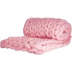 Pinke Allergiker Strickdecken aus Wolle 