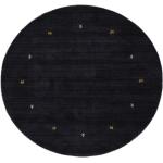 Schwarze Runde Teppiche aus Wolle 