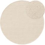 Weiße benuta Runde Teppiche 150 cm aus Wolle 
